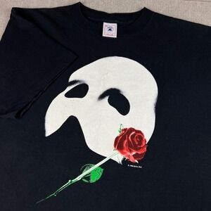 Vintage Phantom of the Opera Glow in the Dark Mask T Shirt Mens XL 1986 Broadway